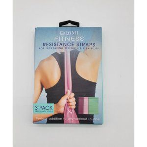 Lomi Fitness Resistance Bands Exercising Strength Flexibility 3 pack NEW (6-3A)